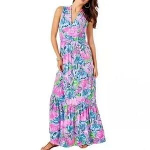 Lilly Pulitzer Pearce Maxi XL Gecko Green Tiger Sunrise